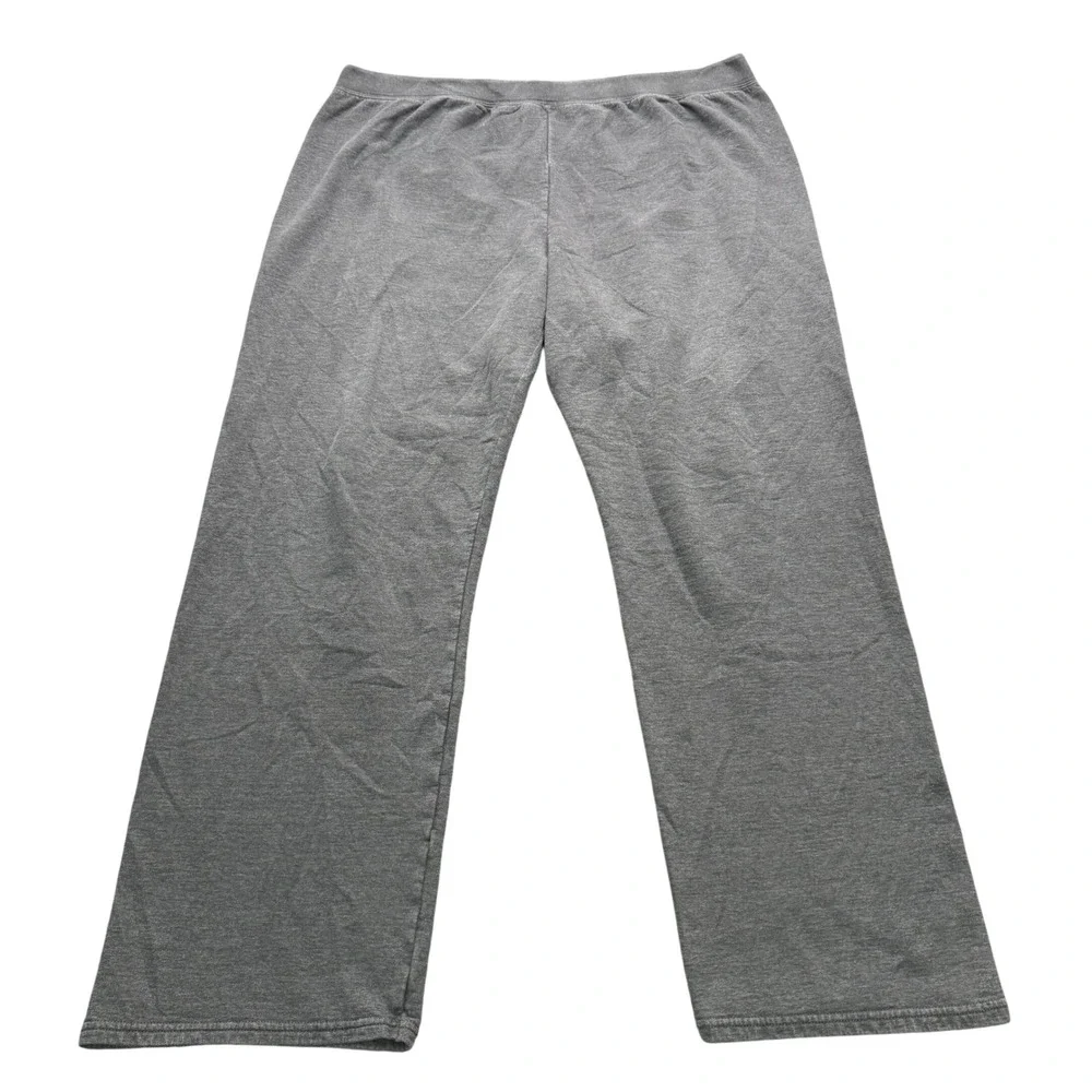 Hanes EcoSmart Sweatpants Men 2XL Gray Open Bottom Fleece Athletic Running